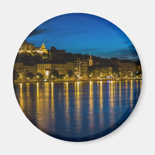 Budapest Danube River Reflection Water At Night PH Magnet (Front)