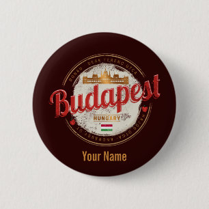 Budapest Design Hungary Vintage Parliament 6 Cm Round Badge