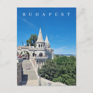 Budapest Fisherman's Bastion view postcard