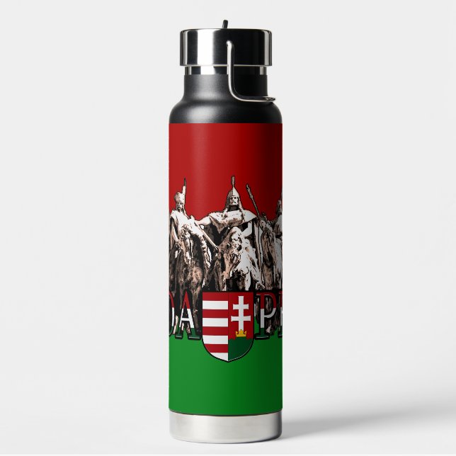 Budapest Heroes Hungarian Flag Water Bottle (Left)