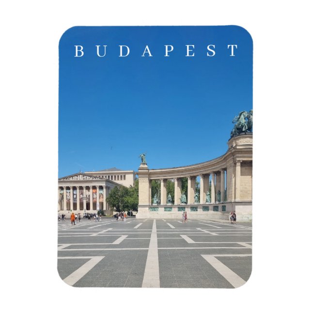 Budapest Heroes Square view fridge magnet (Vertical)