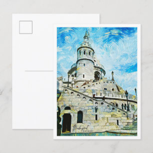 Budapest Hungary Beautiful Oil Painting City Postcard