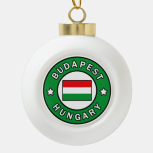 Budapest Hungary Ceramic Ball Christmas Ornament