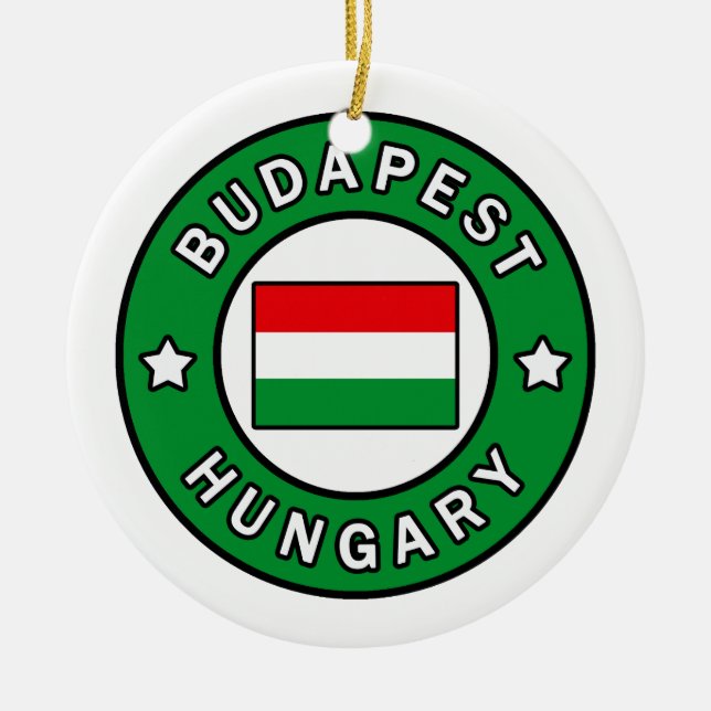 Budapest Hungary Ceramic Ornament (Front)