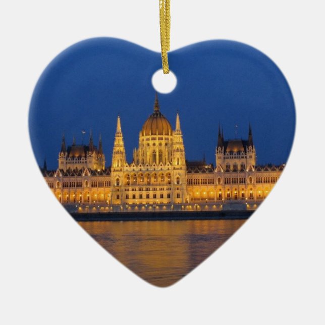 Budapest Hungary Ceramic Tree Decoration (Front)