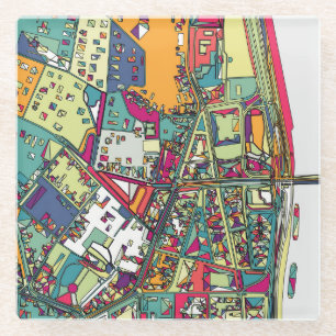 Budapest, Hungary   City Map Glass Coaster