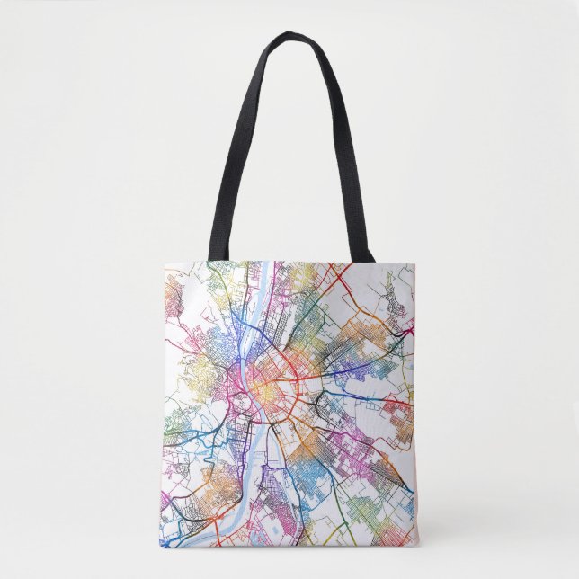 Budapest Hungary City Map Tote Bag (Front)