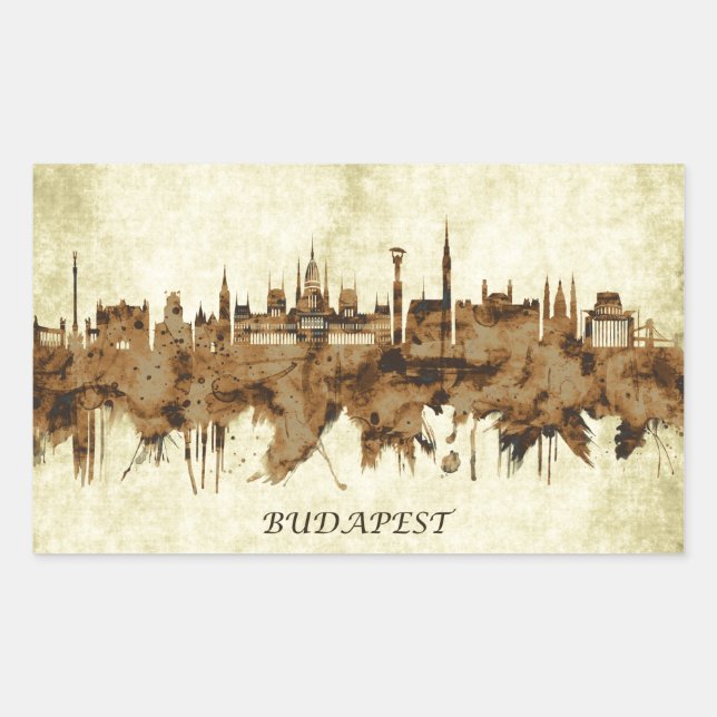 Budapest Hungary Cityscape Rectangular Sticker (Front)