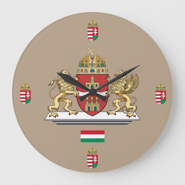 Budapest Hungary Crest Wall Clock (Front)