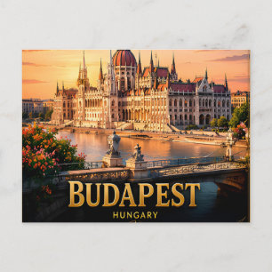Budapest Hungary Danube European City Break 🗺️ Postcard