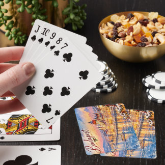 Budapest Hungary Danube Parliament Christmas Playing Cards