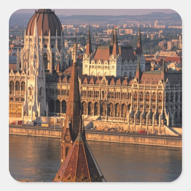 Budapest, Hungary, Danube River, Parliament Square Sticker (Front)