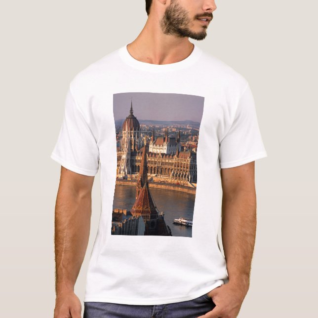 Budapest, Hungary, Danube River, Parliament T-Shirt (Front)