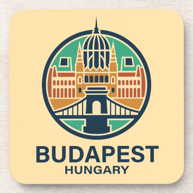 Budapest Hungary Europe Coaster (Front)