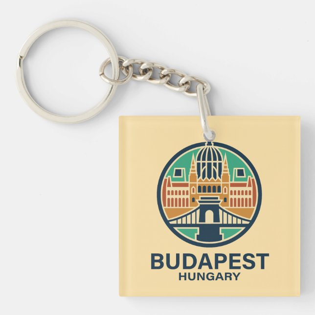 Budapest Hungary Europe Key Ring (Front)