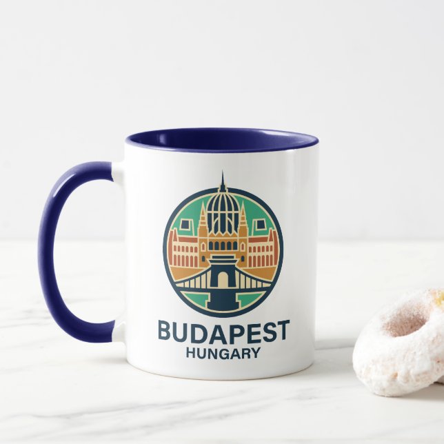 Budapest Hungary Europe Mug (With Donut)