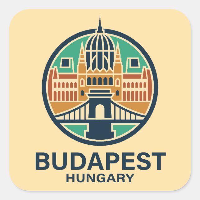 Budapest Hungary Europe Square Sticker (Front)