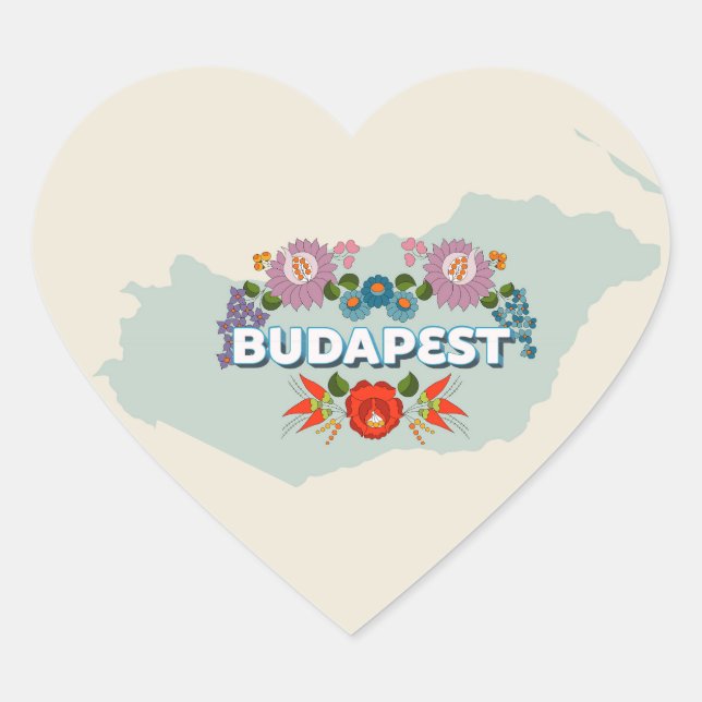 Budapest, Hungary Heart Sticker (Front)