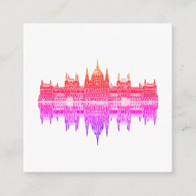 Budapest Hungary Parliament Architecture Sketch Enclosure Card (Front)