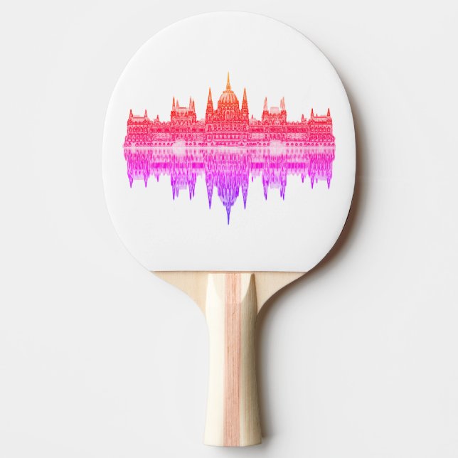 Budapest Hungary Parliament Architecture Sketch Ping Pong Paddle (Front)