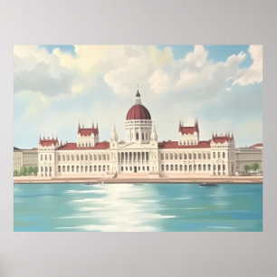 Budapest Hungary  Parliament Building Poster