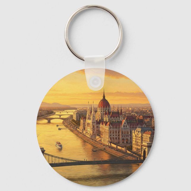 Budapest Hungary Parliament Building Travel Key Ring (Front)