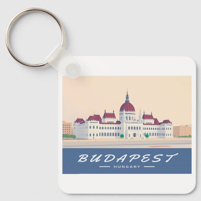 Budapest Hungary Parliament Building Travel Key Ring (Front)