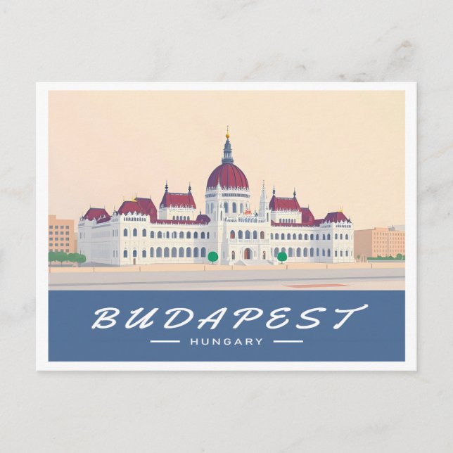 Budapest Hungary Parliament Building Travel Postcard (Front)
