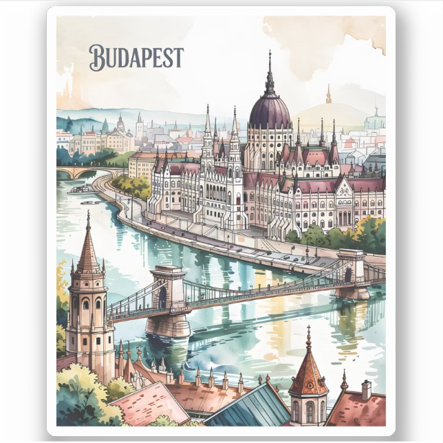 Budapest Hungary Parliament Danube River Skyline (Front)