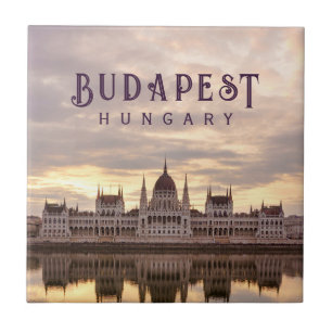 Budapest Hungary parliament landscape travel photo Ceramic Tile