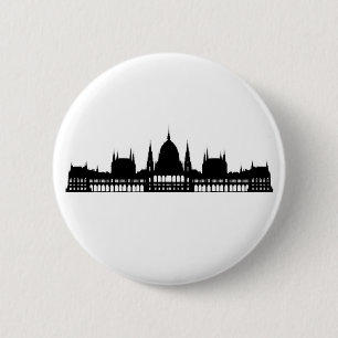 budapest hungary parliament palace architecture 6 cm round badge