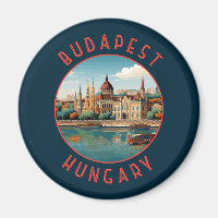 Budapest Hungary Retro Distressed Circle