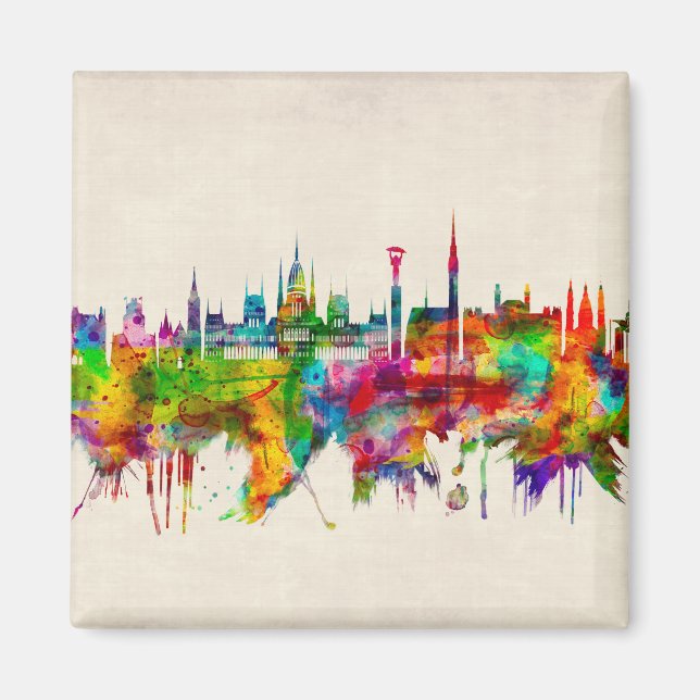 Budapest Hungary Skyline Magnet (Front)