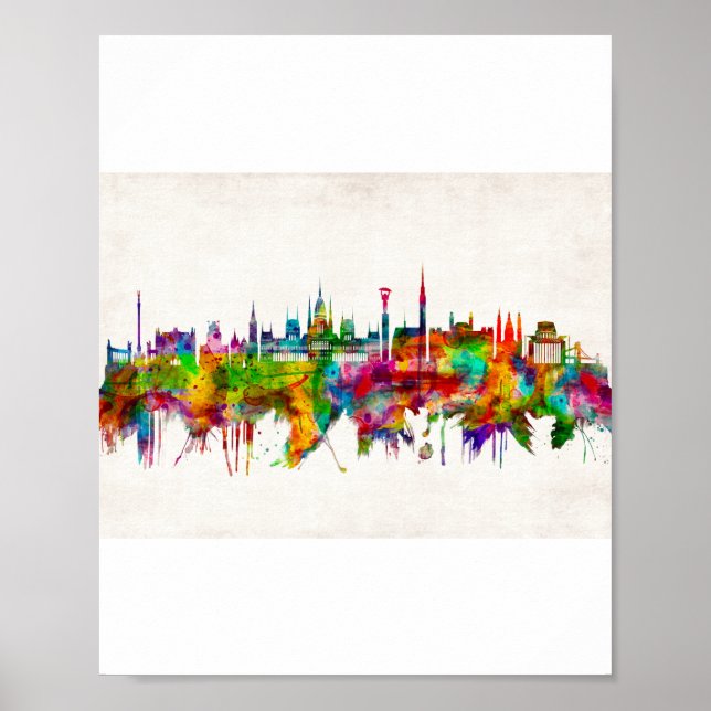 Budapest Hungary Skyline Poster (Front)