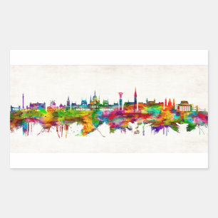 Budapest Hungary Skyline Rectangular Sticker