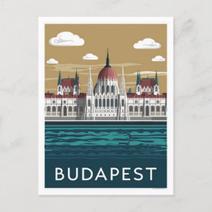 Budapest Hungary  Stylist Illustration Postcard