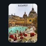 Budapest Hungary Széchenyi Thermal Baths Magnet<br><div class="desc">Beautiful Budapest,  Hungary artwork showing the Szechenyi Thermal Spa Baths in the hungarian capital. Great gift idea and souvenir.</div>
