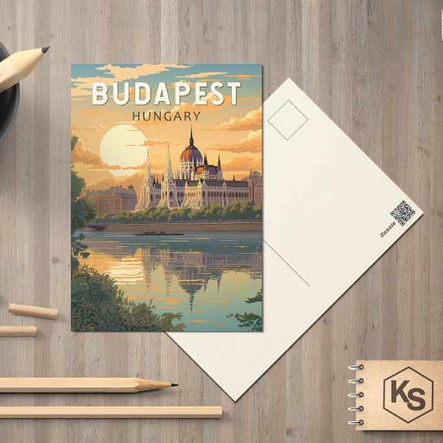 Budapest Hungary Travel Art Vintage Postcard (Creator Uploaded)