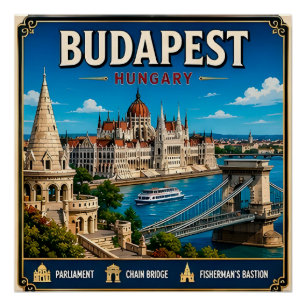 🧲 Budapest Hungary Travel Memory For Visitors 🧲 Poster