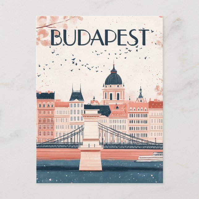 Budapest Hungary Travel Postcard (Front)