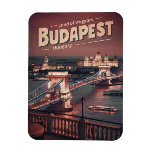 budapest hungary vintage elizabeth bridge Gifts Magnet