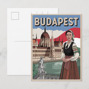 budapest hungary vintage local woman Gifts Postcard
