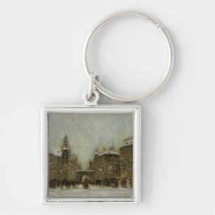 Budapest in the Snow Key Ring