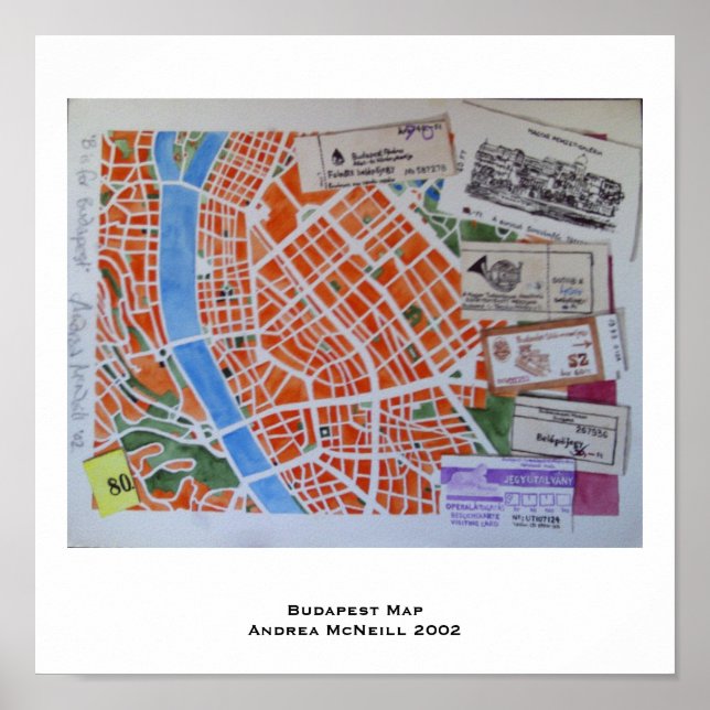 Budapest map poster (Front)