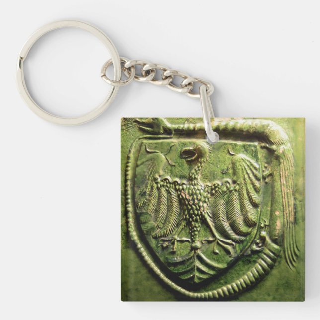budapest museum hungary ceramic tile seal history key ring (Front)