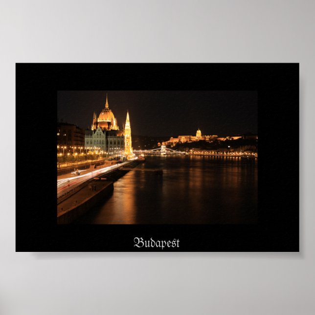 Budapest night from Margit bridge, Parlament, Poster (Front)