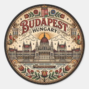 Budapest Parliament Building Hungary Classic Round Sticker