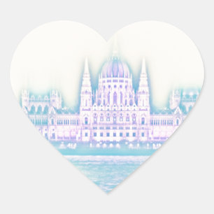 Budapest Parliament Building Hungary Heart Sticker