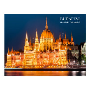Budapest Parliament in night Postcard