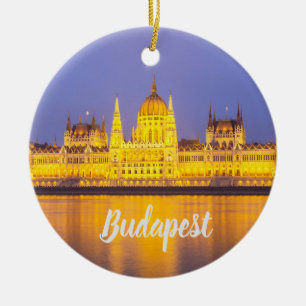 Budapest Parliament Panorama Hungary Holiday Ceramic Ornament